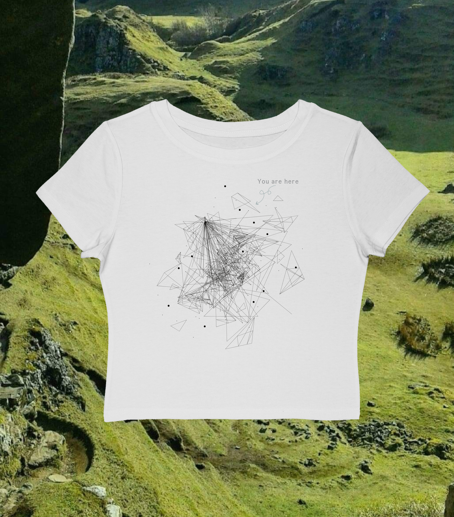 'You are here' - Geometric Abstraction Chaotic Coherence Graph Baby Tee