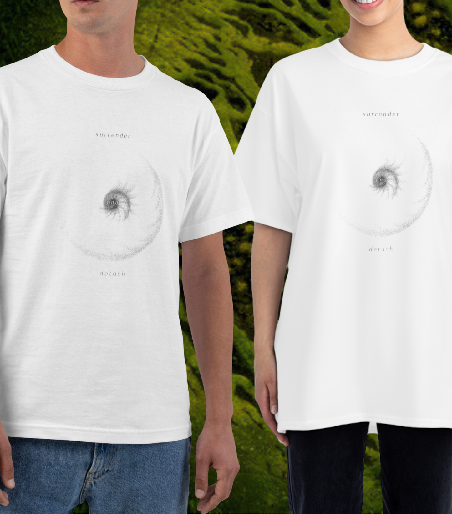 Surrender and Detach Spiral Nautilus Oversized Tee
