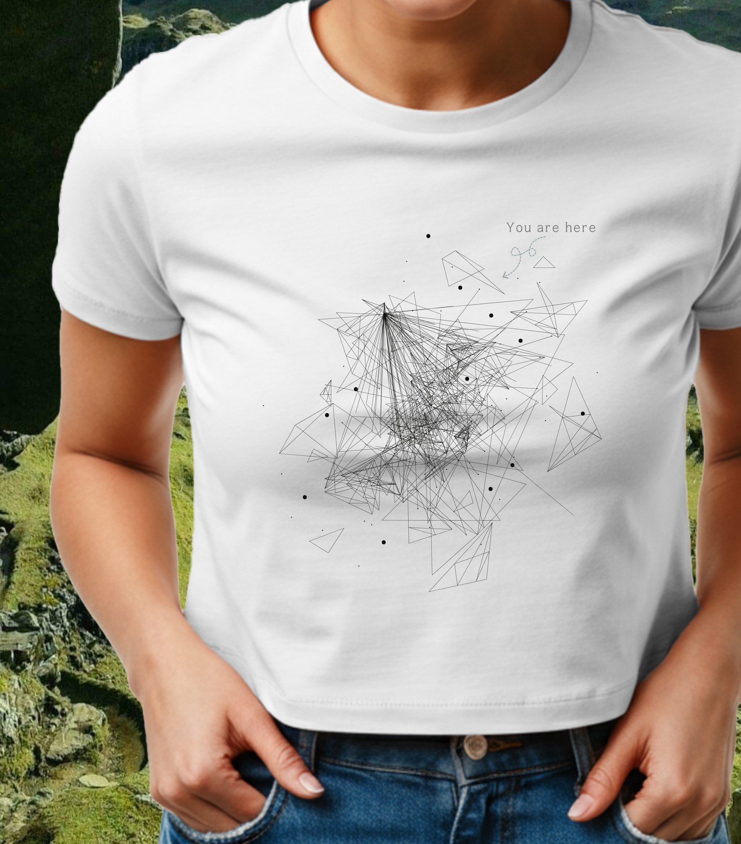 'You are here' - Geometric Abstraction Chaotic Coherence Graph Baby Tee